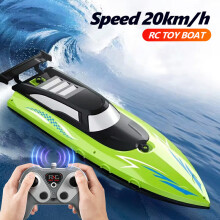 (Green-502) Remote Control Boat Electric Toy Charging 2.4G Remote Control Boat Double Spiral Pulp High-Speed Water