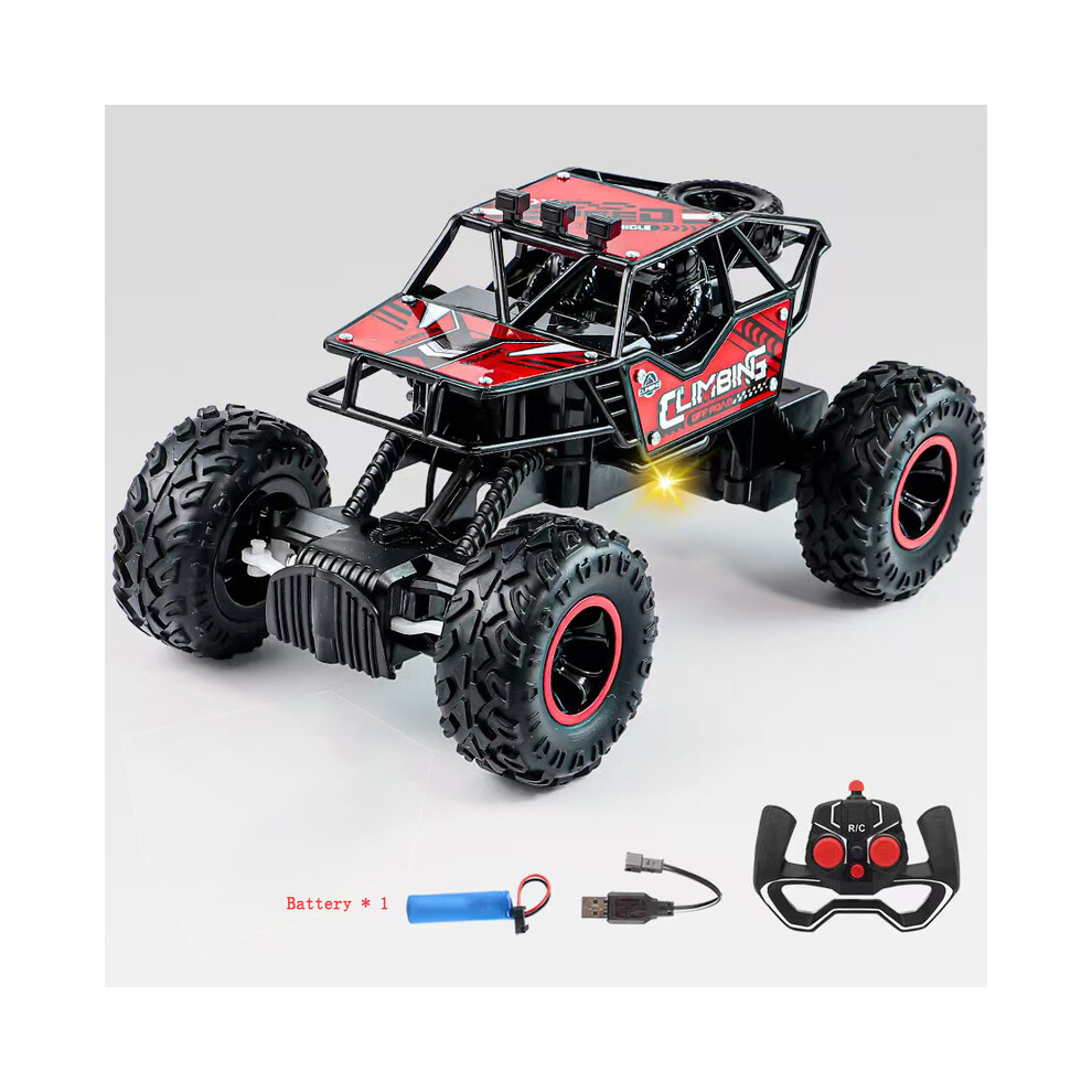 Photos - Parts for Drones & RC models MAXPOWER  New RC Car 1:16 2WD with LED Light 2.4G 20KM/H High Speed Off-Road Climbing Remote Control Car Toy Gifts (red)