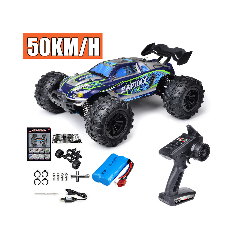 Maxpower (16101-Bu-1B) Rc Car Off Road 4X4 High Speed 75Km/H Remote Control Car With Led Headlight Brushless 4Wd 1/16 Monster