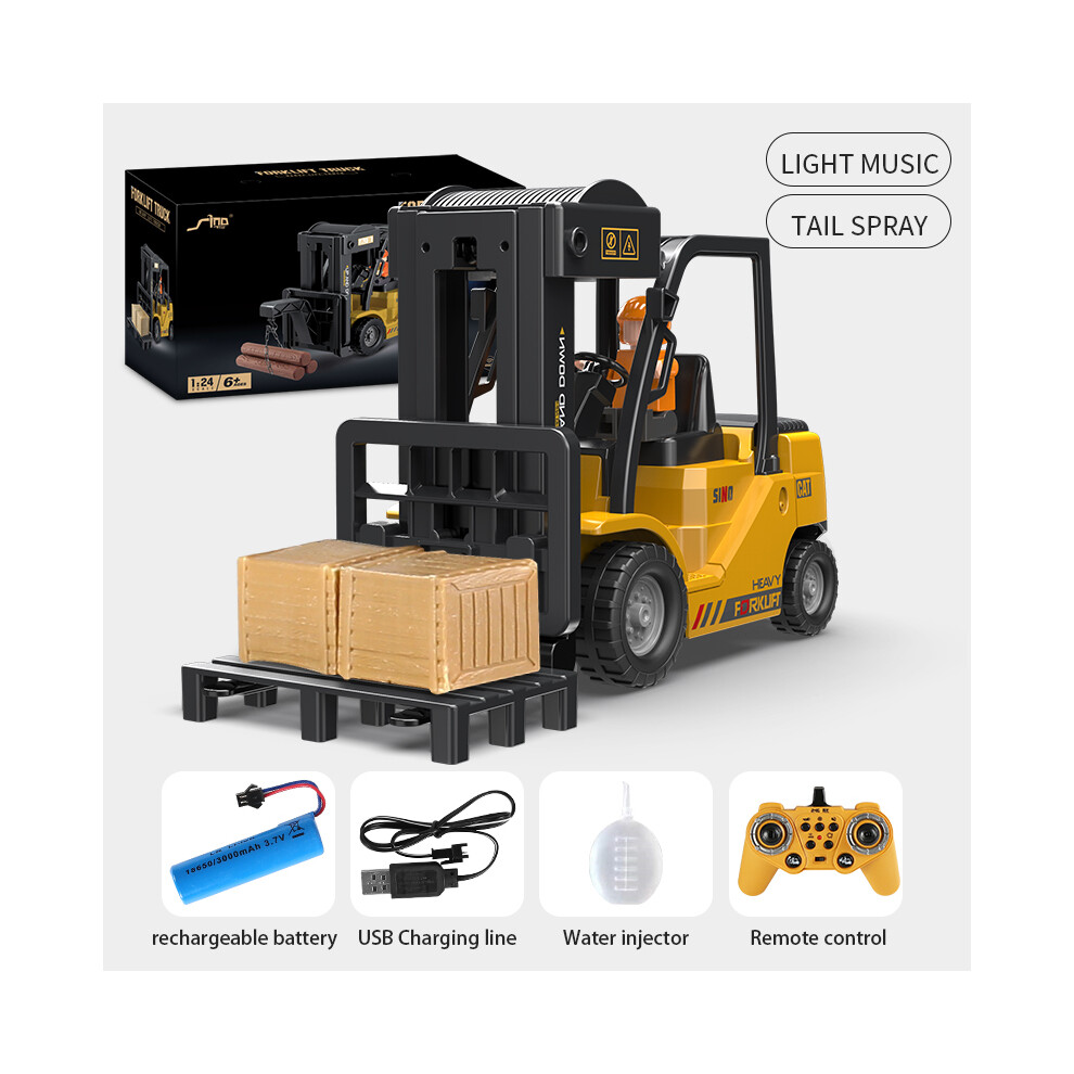 Maxpower (Qh207-1D) 2.4Ghz Remote Control Car Rc Forklift Truck Engineering Vehicles Cranes Liftable Spray Simulated Sound