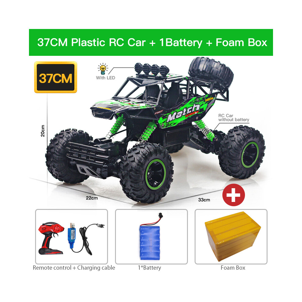Maxpower (37Cm 1Batty) Zwn 1:12 4Wd Rc Car With Led Lights 2.4G Radio Remote Control Cars Buggy Off-Road Control Monster Trucks Green