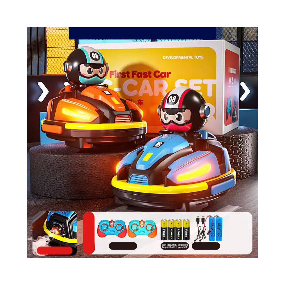 Maxpower ( And Orange) Remote Control Toys New 2.4 G Remote Control Bumper Car Duel Duel Spray Music Racing Boy Crazyracing Blue/Orange