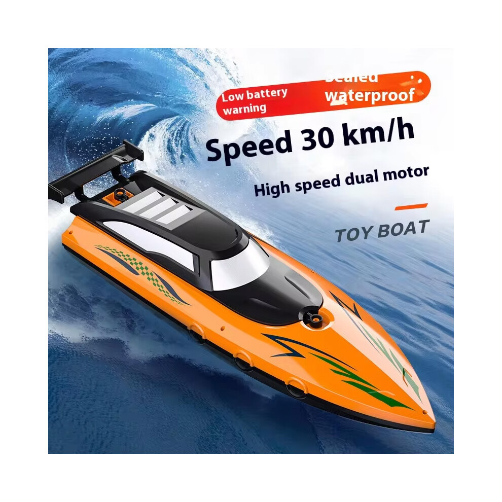 Maxpower (Orange) Rc Boat With Led Lights, 2.4Ghz Full Size Rc Boat, Rc Boat For Pools And Lakes, 30 Minutes Run Time, Orange