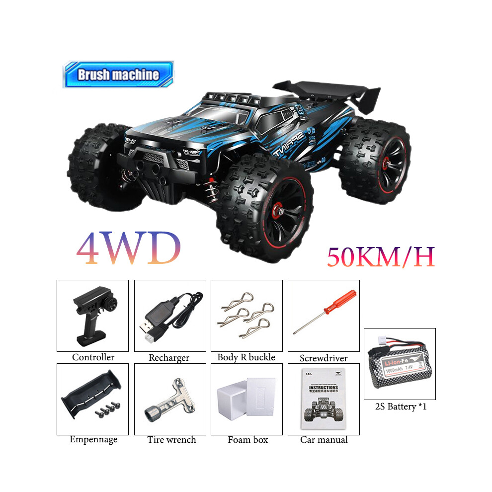 Maxpower (9522-5-1B-Blue) 4Wd Remote Control 1/14 Rc Car 50 Or Super Brushless 85Km/H Fast Rtr High Speed All Terrain Off Road