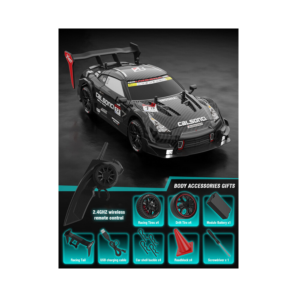Maxpower (Black) 1:14 4Wd Rc Drift Car Racing 2.4G Remote Control Car Four-Wheel Drive Remote Control Drift Car Gtr Model Black