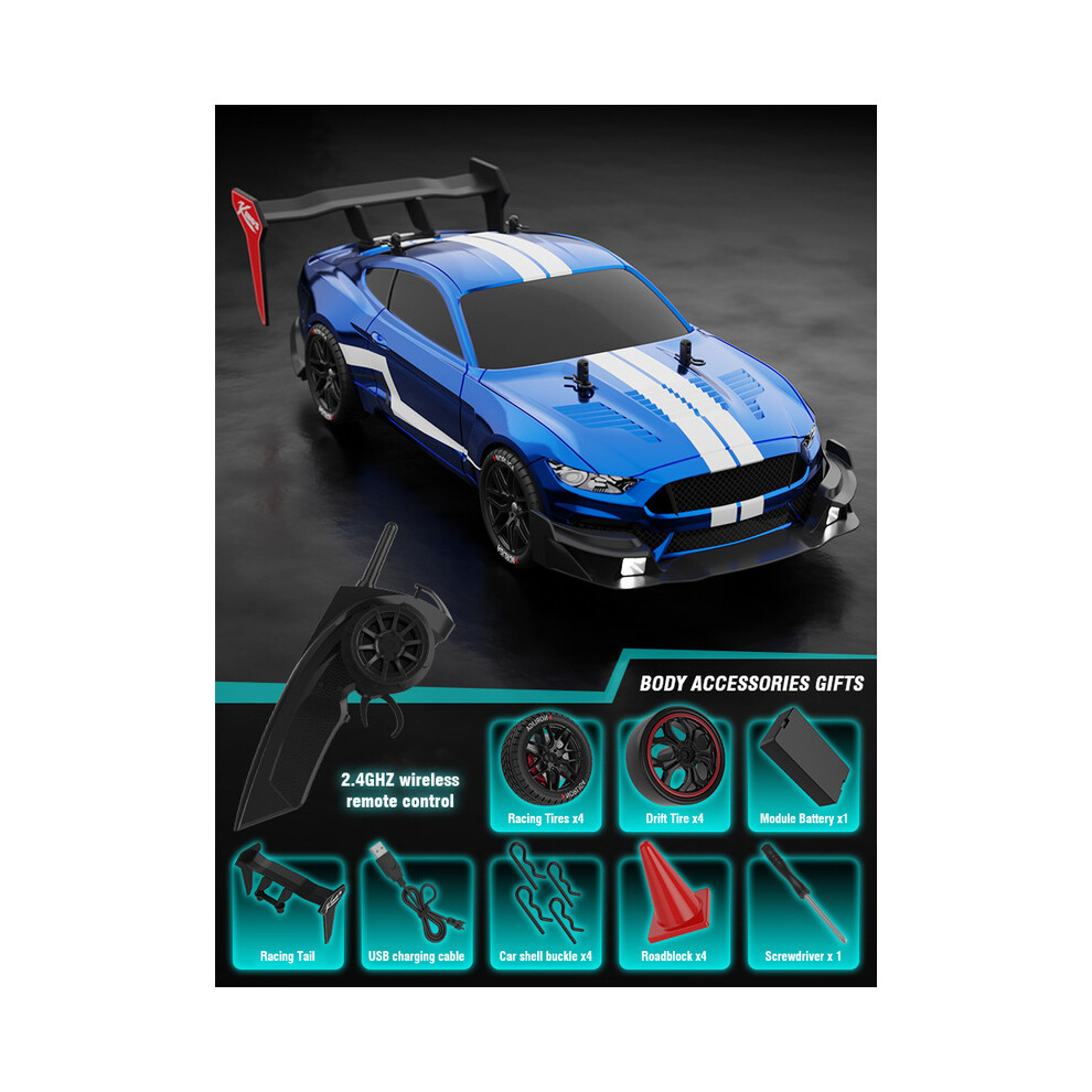 Maxpower (Blue Strip) 1:14 4Wd Rc Drift Car Racing 2.4G Remote Control Car Four-Wheel Drive Remote Control Drift Car Gtr Model