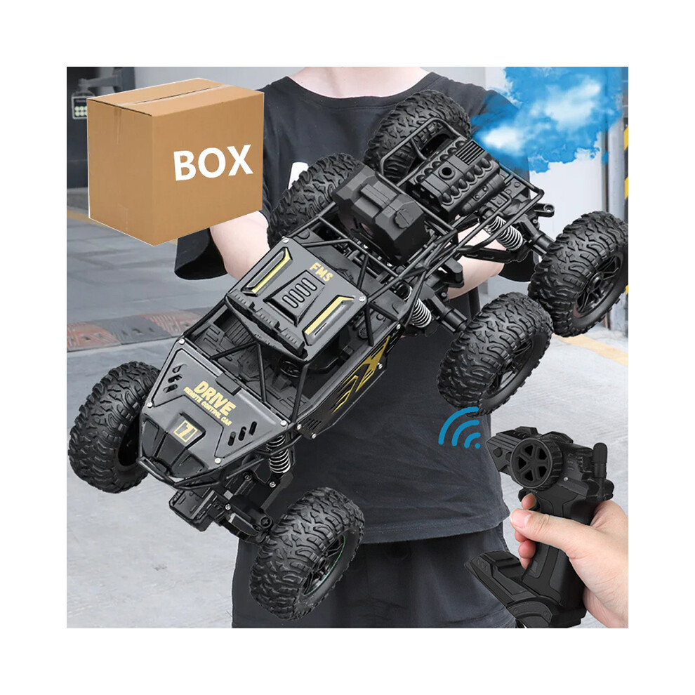 (36cm Spray Black) 4/6WDRC CAR with Led lights 2.4G Cross-country Climbing Spray Racing Car Remote Control Electric Car