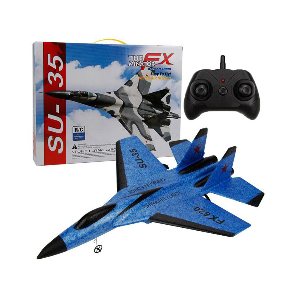 Maxpower (Rx620 ) Rc Foam Aircraft Su-35 Plane 2.4G Radio Control Glider Remote Control Fighter Plane Glider Airplane Blue