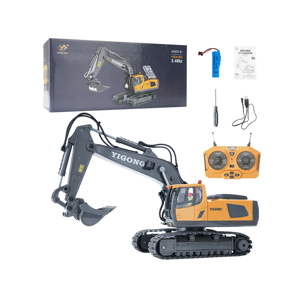 Photos - Other Toys MAXPOWER (7) 11 Channel Large 2.4 Grams Of Alloy Remote Control Excavator Dumping Soil Flip Engineering Car Toys