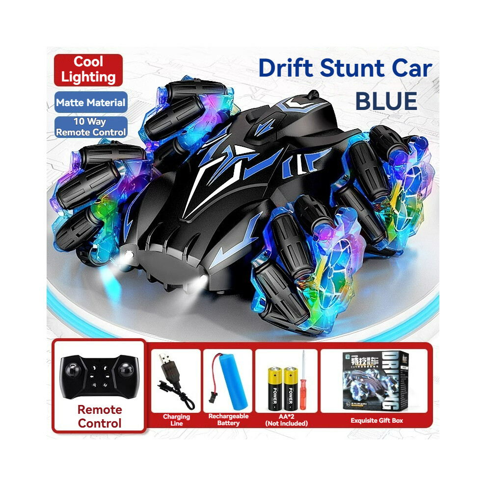 Maxpower (10 Way ) 2.4G 4Wd Rc Car Remote Control Car Spray Twisting 360 Degree Rotation Stunt Drift Car High-Speed Drive Blue