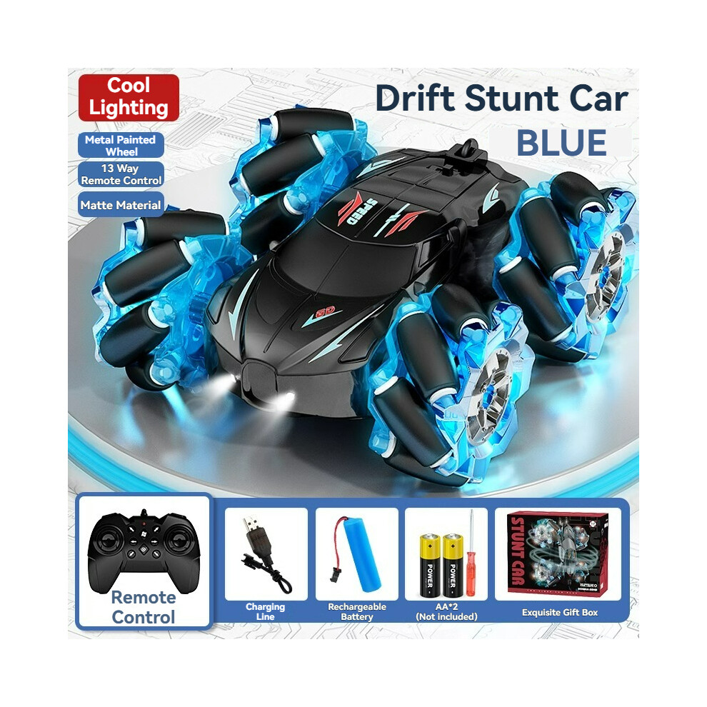 Maxpower (13 Way ) 2.4G 4Wd Rc Car Remote Control Car Spray Twisting 360 Degree Rotation Stunt Drift Car High-Speed Drive Blue