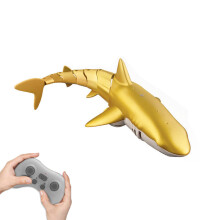(Spray water gold) 2.4G Simulation Remote Control Animals with Lights Submarine Robots Spray Water Rc Shark Toy Electric