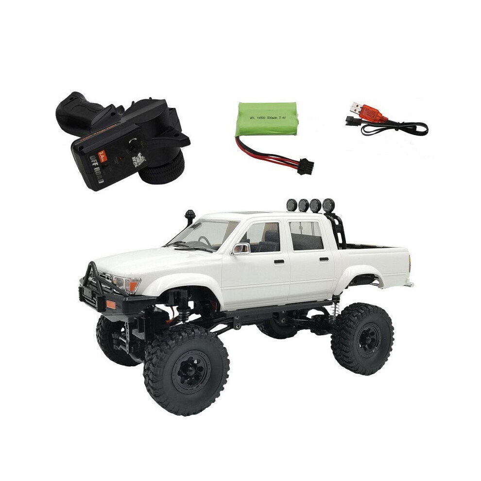 Maxpower (C64-1 ) New Wpl C64-1 Rc Car 1/16 2.4G Full Scale 4Wd Climbing Car Off Road Vehicle C64 Pickup Truck Remote White