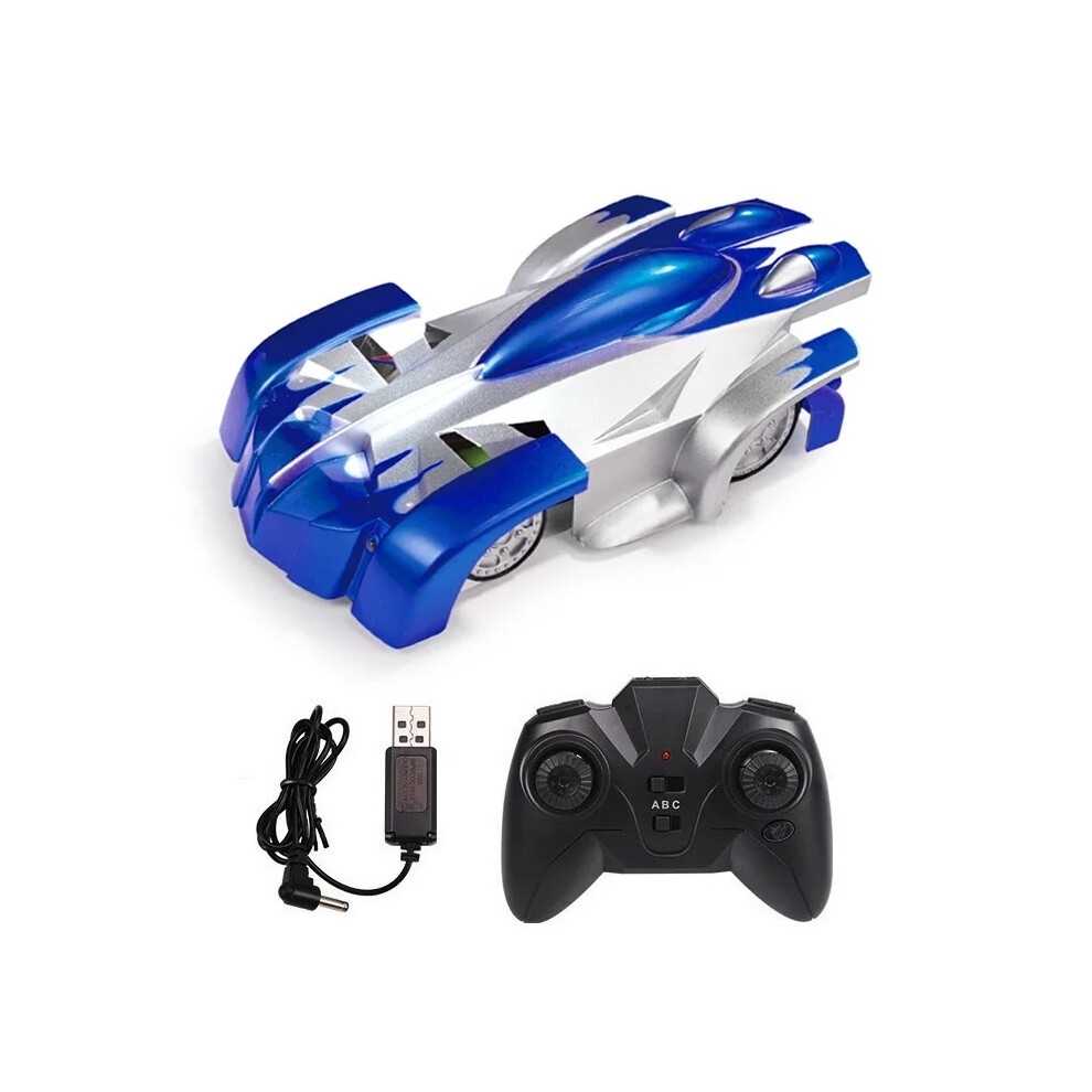 Maxpower () 2.4G Rc Car Wall Climbing Car Remote Control Toys Climb Wall Ceiling Racing Model Electric Anti-Gravity Blue/Light