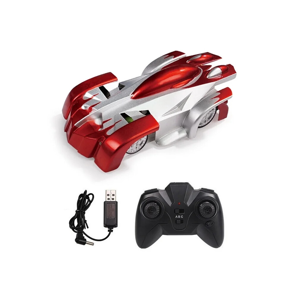 Maxpower () 2.4G Rc Car Wall Climbing Car Remote Control Toys Climb Wall Ceiling Racing Model Electric Anti-Gravity Red/Light
