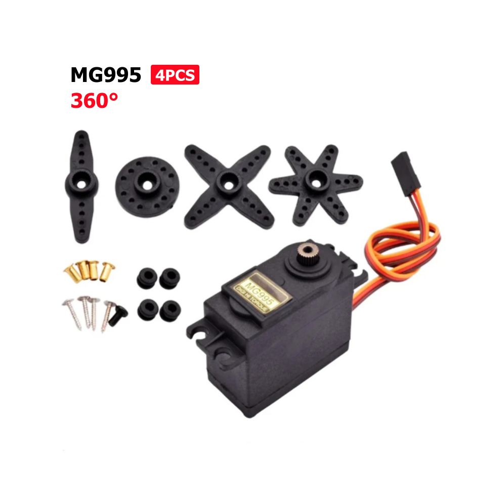 Maxpower (Mg995-4Pcs-360) Mg995 180 360 Arduino Metal Gear 995 Rc Car Servo Motor High Speed Torque Servomotor Toys Truck Robot