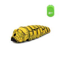 (Yellow) Mini Electric Caterpillar Remote Control Toy Funny Electric RC Ghost Bug Spoof Reptiles Kid Adult Party