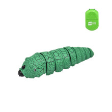 (Green) Mini Electric Caterpillar Remote Control Toy Funny Electric RC Ghost Bug Spoof Reptiles Kid Adult Party