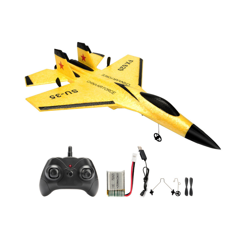 Maxpower (Yellow) Su35 Rc Plane Fx620 Fx820 2.4G Remote Control Flying Model Glider Airplane With Led Lights Aircraft Yellow