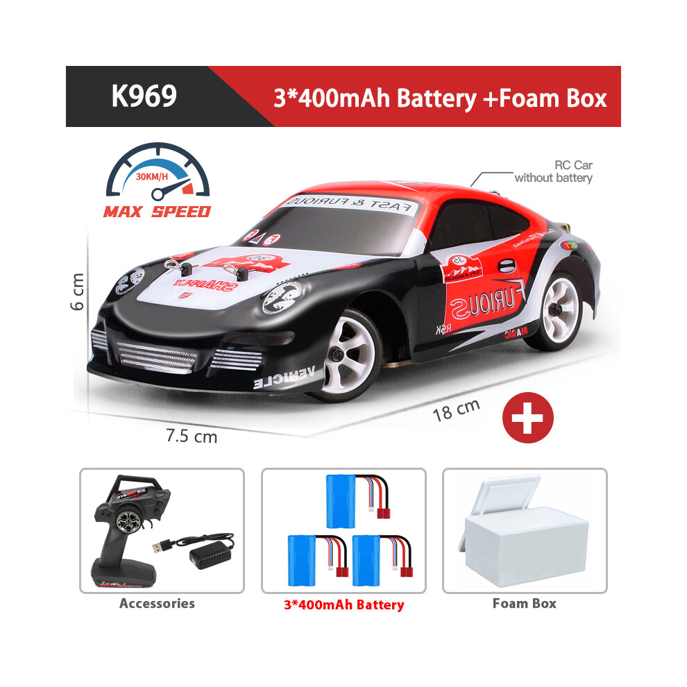 Maxpower (K969 3B Foam Box) Wltoys K969 1:28 4Wd 2.4G Mini Rc Racing Car High Speed Off-Road Remote Control Drift Toys Alloy Vehicle