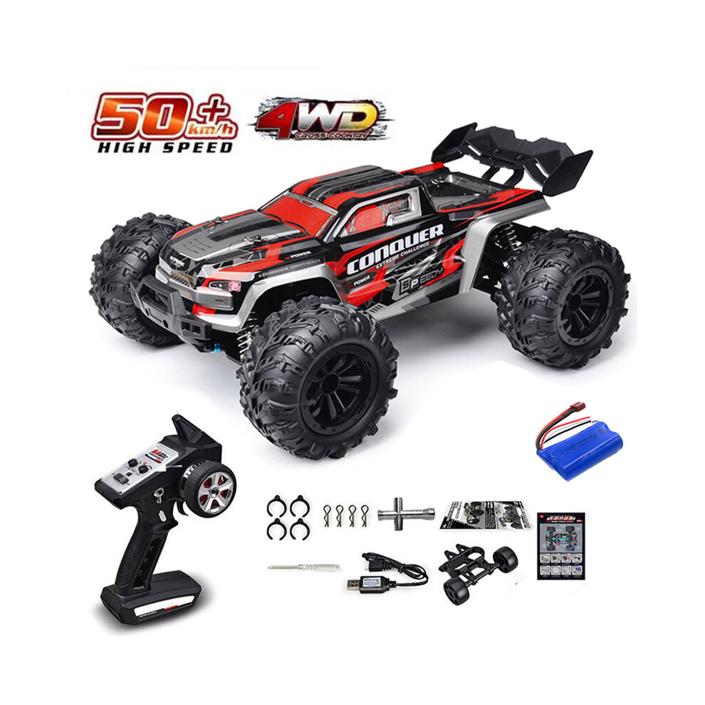 Maxpower (16102-Red-1B) 1:16 75Km/H Or 50Km/H 4Wd Rc Car With Led Remote Control Cars High Speed Drift Monster Truck For Kids