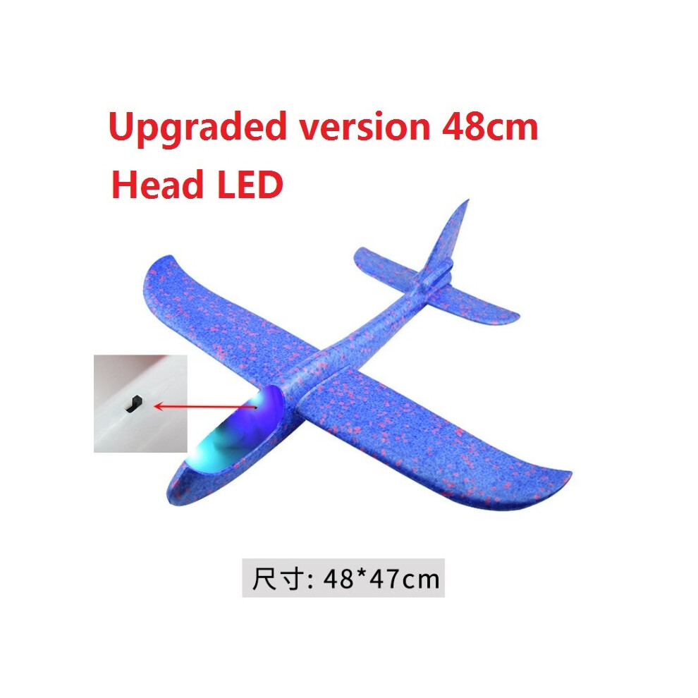 Maxpower (Led 48Cm) 48Cm Hand Throw Airplane Epp Foam Launch Fly Glider Planes Model Aircraft Outdoor Fun Toys For Children Blue