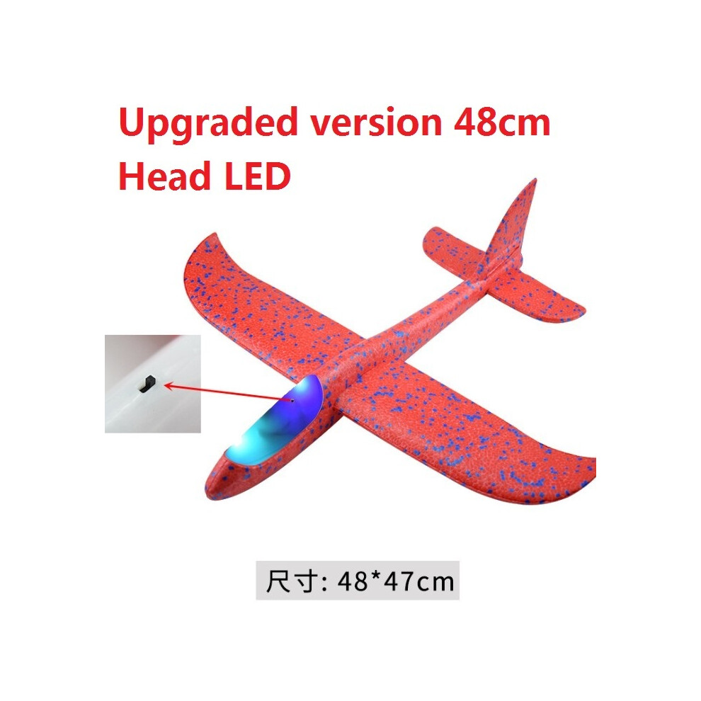 Maxpower (Led 48Cm) 48Cm Hand Throw Airplane Epp Foam Launch Fly Glider Planes Model Aircraft Outdoor Fun Toys For Children Red