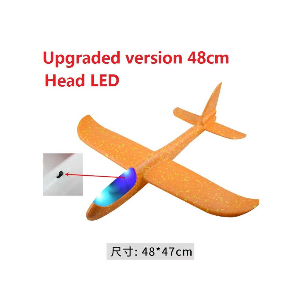 Maxpower (Led 48Cm) 48Cm Hand Throw Airplane Epp Foam Launch Fly Glider Planes Model Aircraft Outdoor Fun Toys For Children Yellow