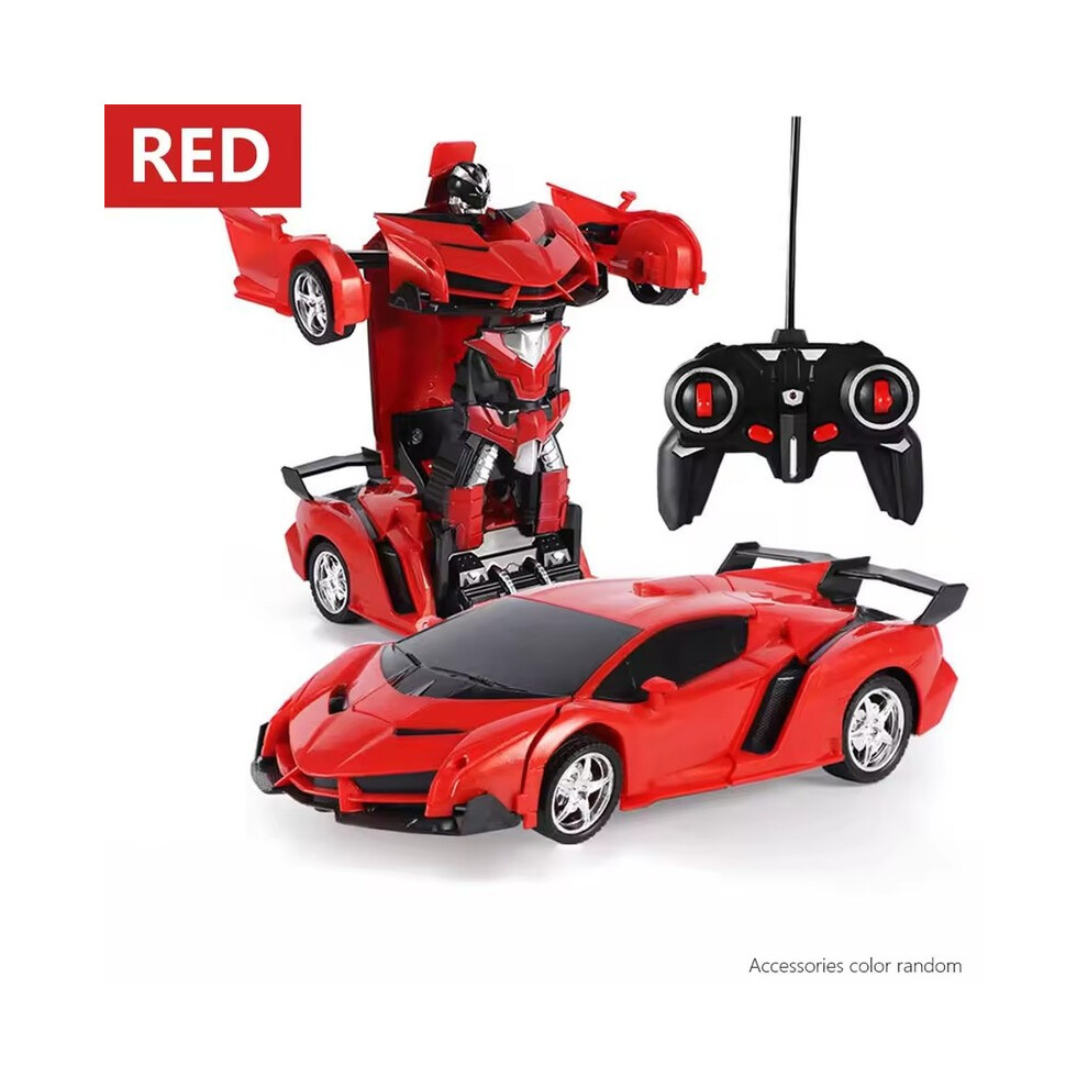 Maxpower (Red) Rc Car Deformation Car Mini 2 In 1 Car Toys Transform Car Robot Model Car Remote Control Toy Boys Gifts Red