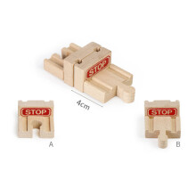(Wooden track 2pc A28) Wooden Train Toy Accessories Fit for All Brands Trains Wooden Train Track Pieces Railway Bridge Educational