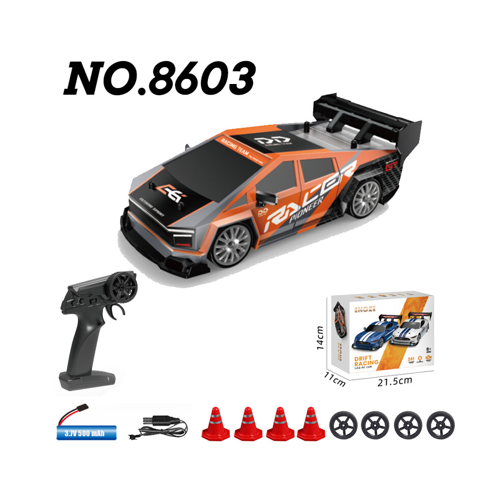 Maxpower (8603 ) Rc Drift Racing Ae86 1/24 4Wd 30Km/H High Speed 2.4G Radio Controlled Car Model Race Toy Boy Orange/Light