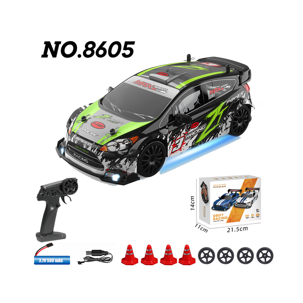 Maxpower (8605 ) Rc Drift Racing Ae86 1/24 4Wd 30Km/H High Speed 2.4G Radio Controlled Car Model Race Toy Boy Green/Light
