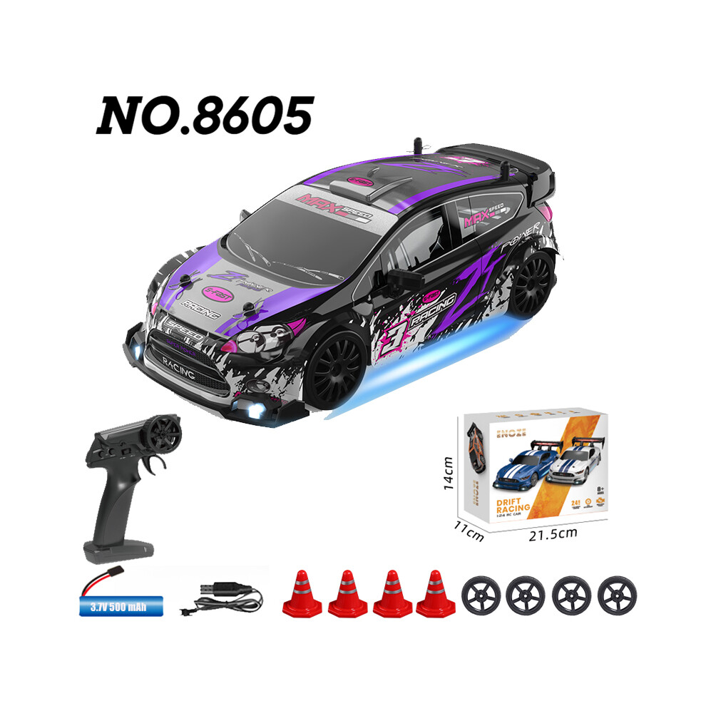 Maxpower (8605 ) Rc Drift Racing Ae86 1/24 4Wd 30Km/H High Speed 2.4G Radio Controlled Car Model Race Toy Boy Purple/Light
