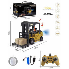 (Forklift truck) Remote Control Forklift Truck RC Car Electric Crane Spray Acousto-Optic Engineering Vehicles Toys for