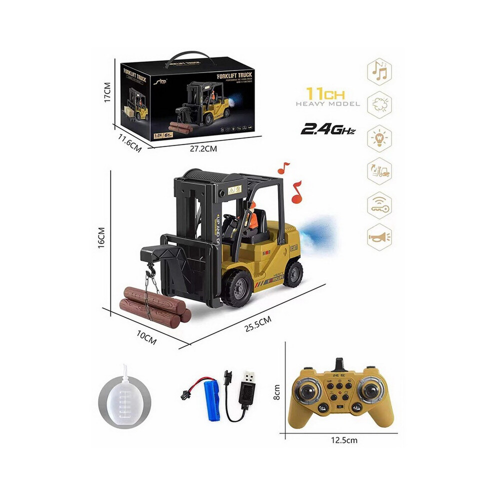 Maxpower (Crane) Remote Control Forklift Truck Rc Car Electric Crane Spray Acousto-Optic Engineering Vehicles Toys For