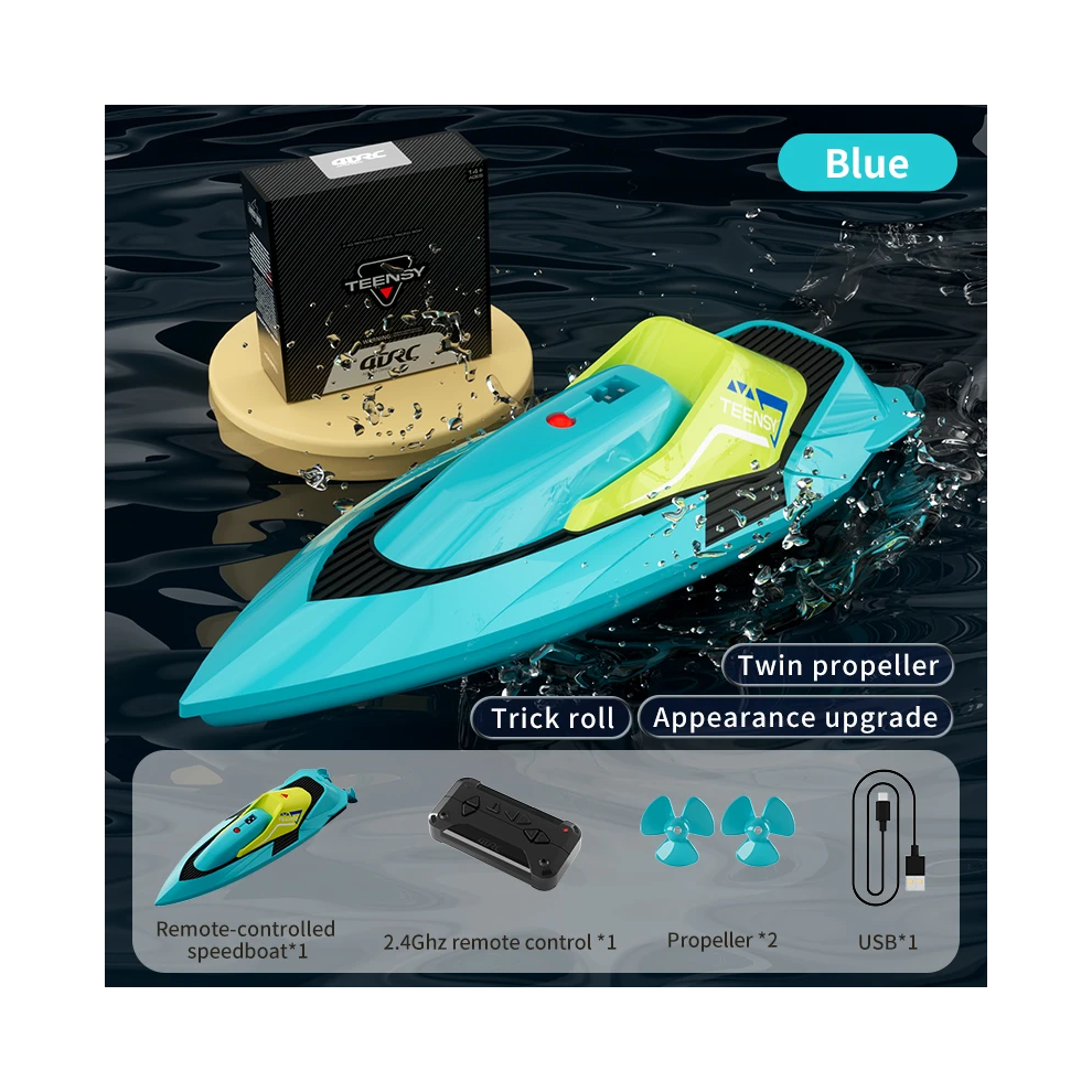 Maxpower (S5-) S5 2.4G Rc Boat Waterproof Dual Motor High Speed Racing Speedboat Model Electric Radio Control Outdoor Blue