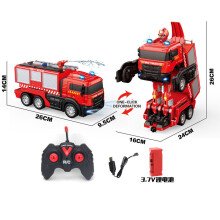 (water sprayable) RC Car Deformation Fire Truck Water Spray With Lights Large Excavator Crane Outdoor Electric Engineering