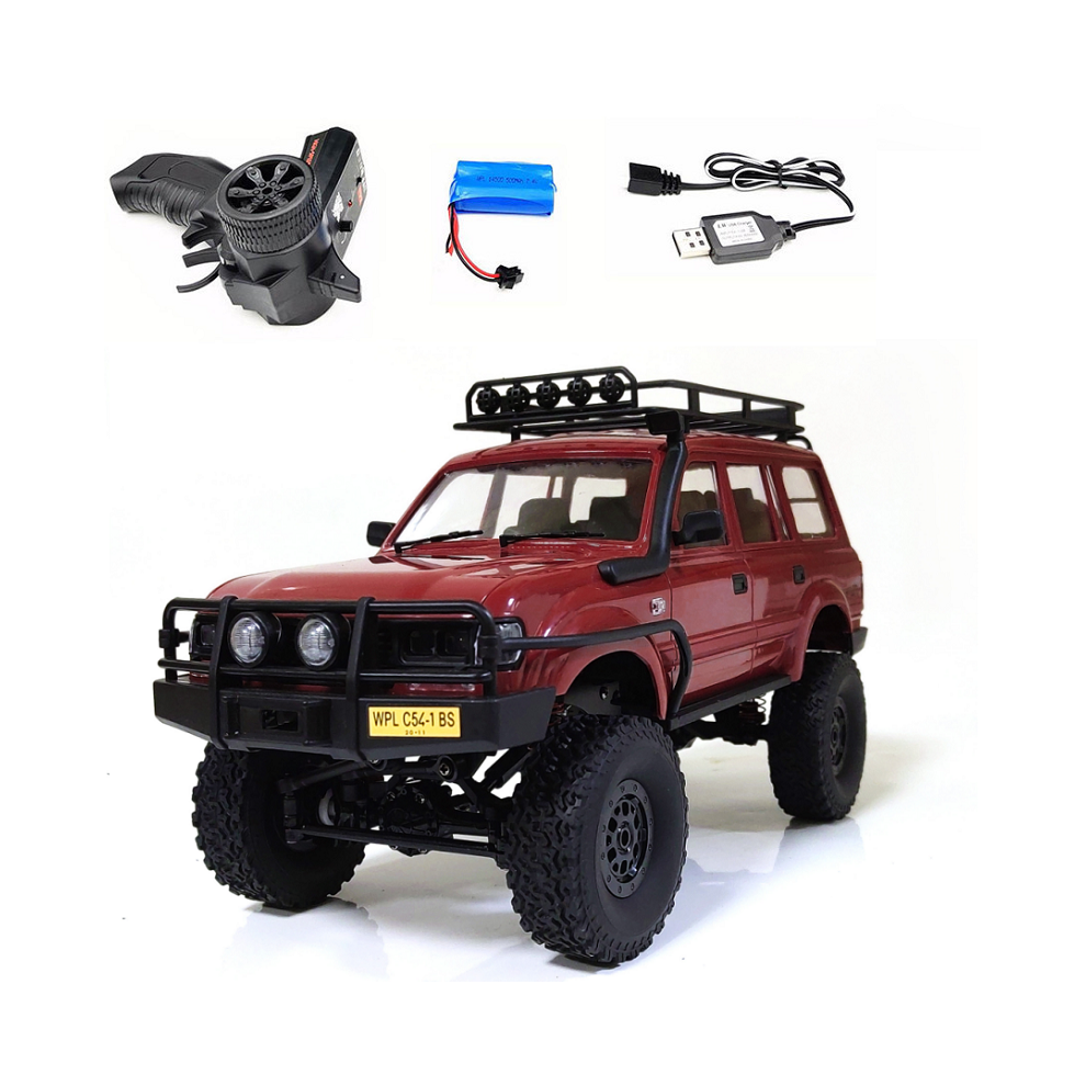 Maxpower (C54-1 ) Wpl C54-1 4Wd 2.4G Off-Road Car Lc80 Remote Control Car Rc Crawler Buggy Moving Machine Kids Battery Red
