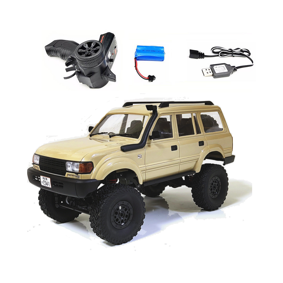 Maxpower (C54 ) Wpl C54-1 4Wd 2.4G Off-Road Car Lc80 Remote Control Car Rc Crawler Buggy Moving Machine Kids Battery Yellow