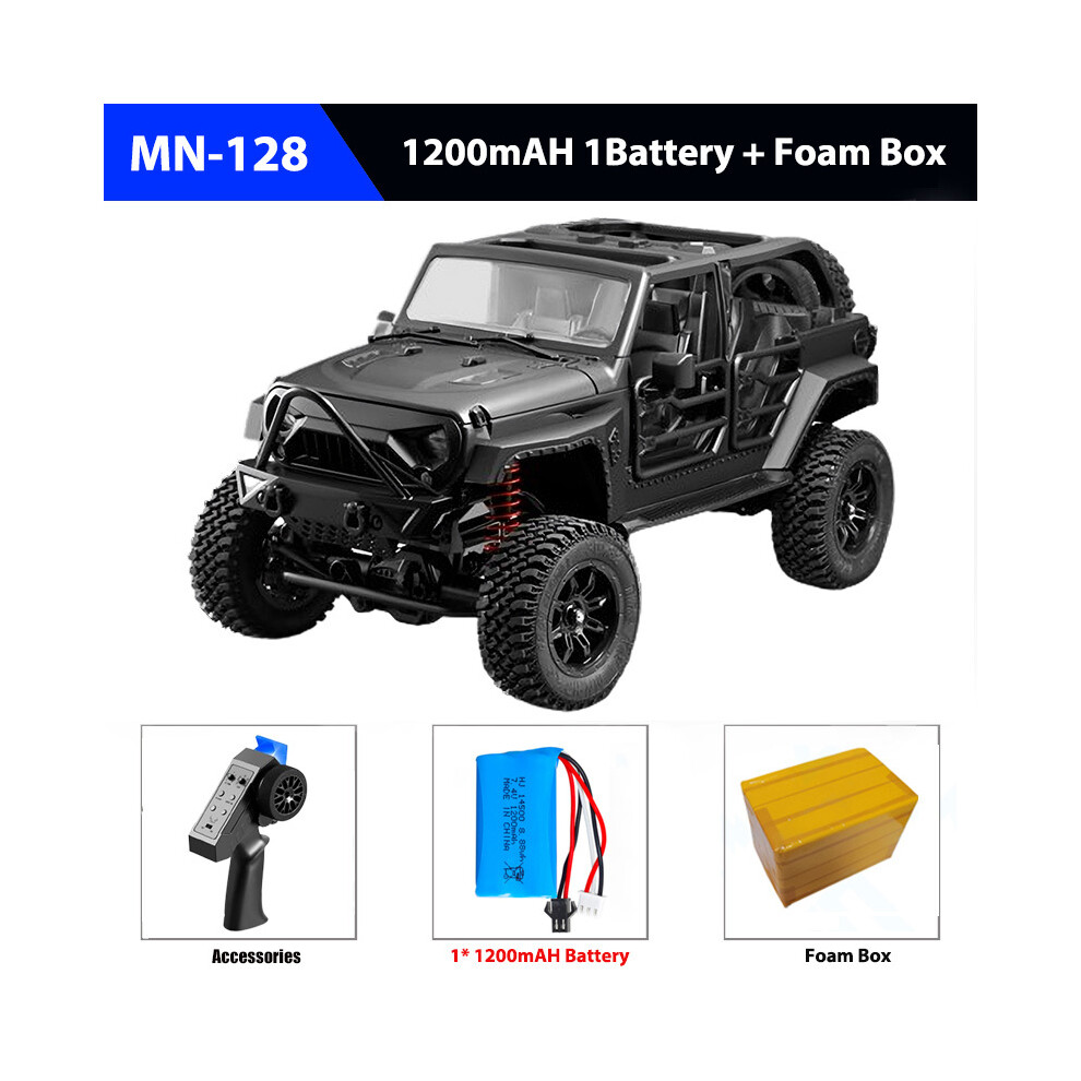 Maxpower () Rc Crawler 4X4 Car Mn128 2.4G Climbing Buggy Professional With Led Full Scale Remote Control Black/Light