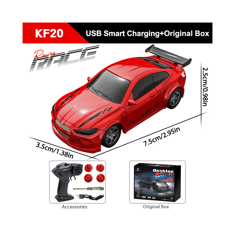 Maxpower (Kf20 Ob) Zwn 2.4G Rc Simulation Mini Drift Car Palm Racing Model Desktop Toys 1/64 Scale 4Wd Remote Control Car Red