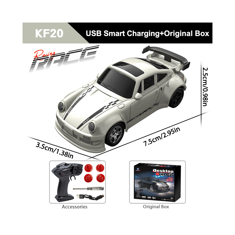 Maxpower (Kf20 Sliver Ob) Zwn 2.4G Rc Simulation Mini Drift Car Palm Racing Model Desktop Toys 1/64 Scale 4Wd Remote Control Car
