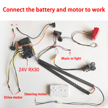 (24V RX30 B) DIY 200W wire harness for children's electric car with switch and remote control receiver Ride On Toys