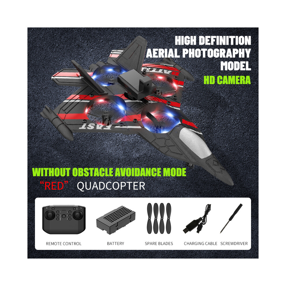 Maxpower ( With Camera) Rc Plane With Camera Helicopter Remote Control Aircraft Obstacle Avoidance Fighter 2.4G Airplane Epp Red