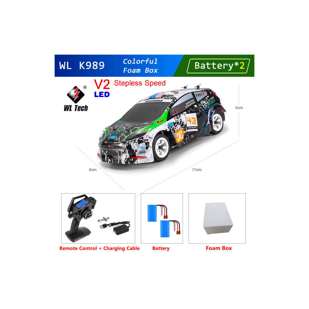 Maxpower (K989-V2-Led-B2) Wltoys Mini Rc Racing Car High Speed Off-Road Remote Control Drift Toys Alloy Vehicle For Children Kids