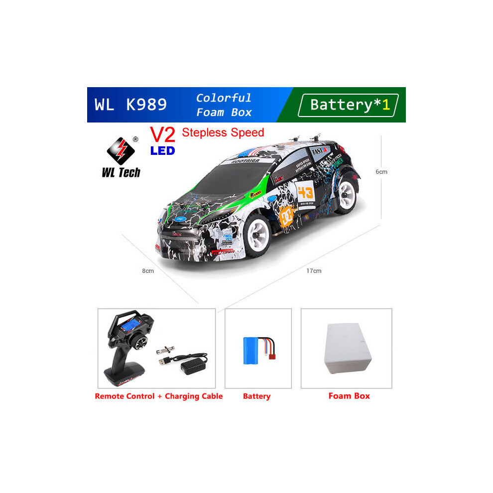 Maxpower (K989-V2-Led-B1) Wltoys Mini Rc Racing Car High Speed Off-Road Remote Control Drift Toys Alloy Vehicle For Children Kids