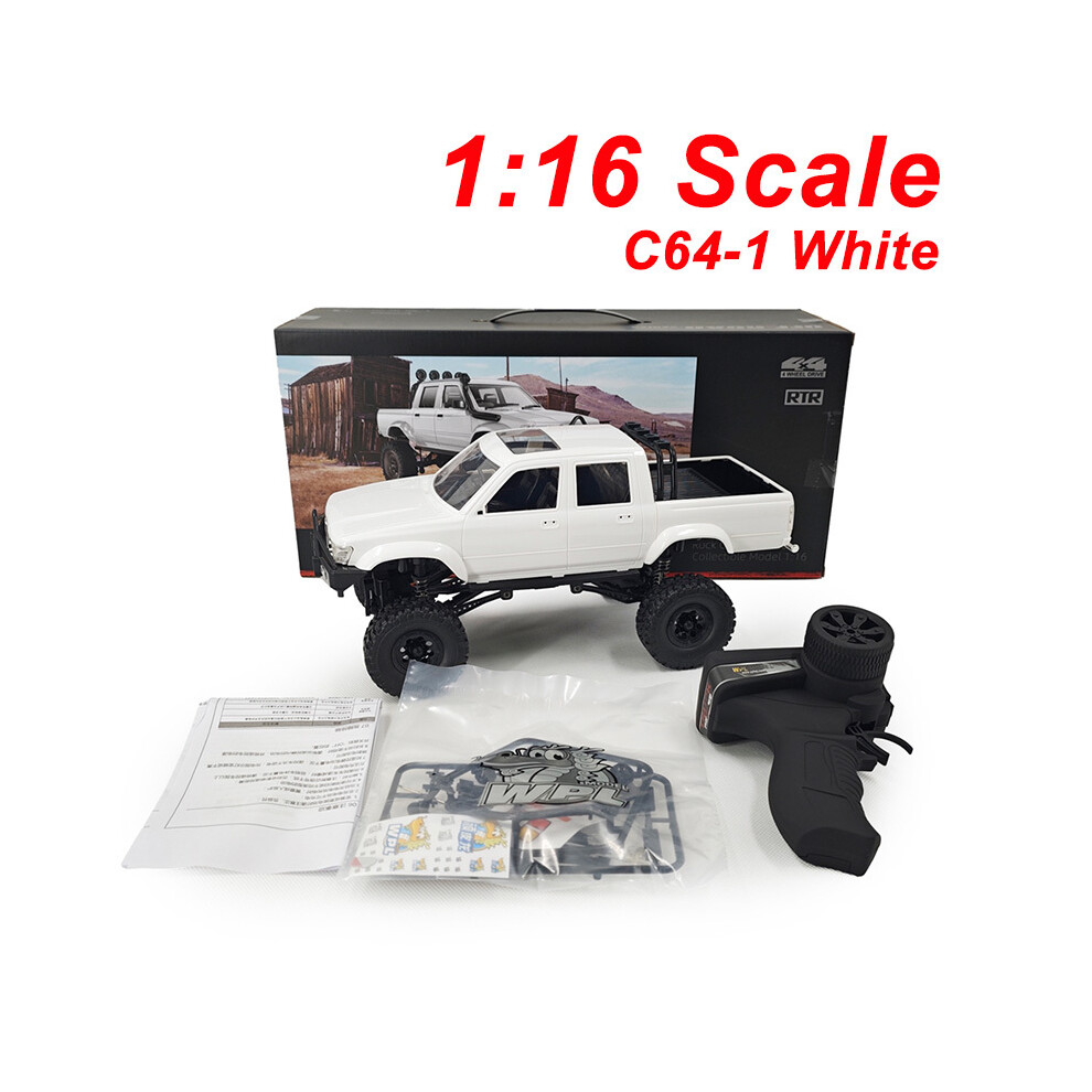 Maxpower (C64-1White 1-16Scale) Wpl 1:10 Scale 4Wd 2.4Ghz Rc Climbing Car Jimny Warrior Ja11 Off Road Remote Control Cars With Led Headlight