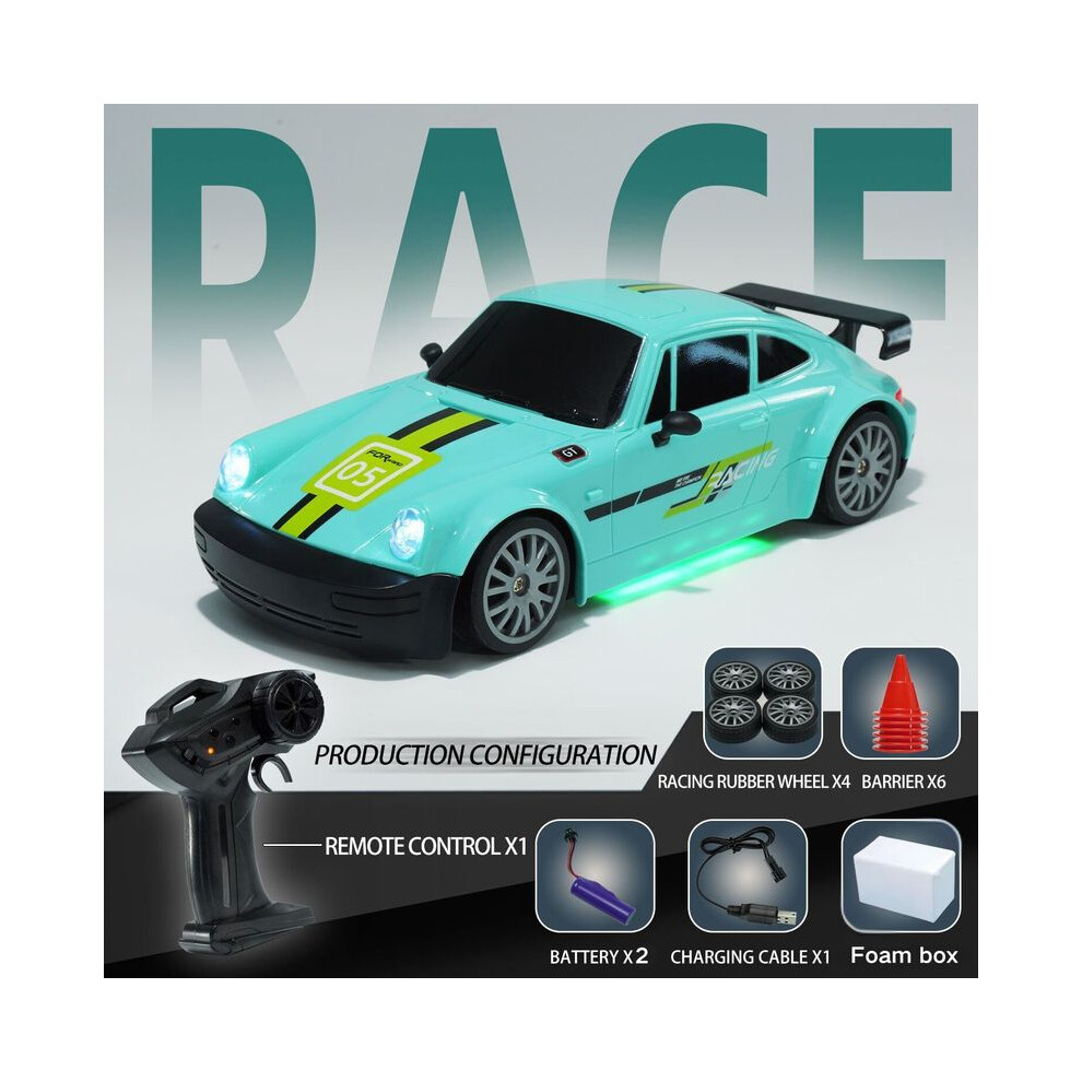Maxpower (-2Battery) Rc Drift Gt 911 Remote Control Car, A Remote Control Drift Racing Car With Four-Wheel Drive, A Children's Green