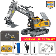 (Excavator 1Battery) 4WD Remote Control Excavator Toy Radio Controlled RC Dump Truck Vehicle Crawler Bulldozer Construction