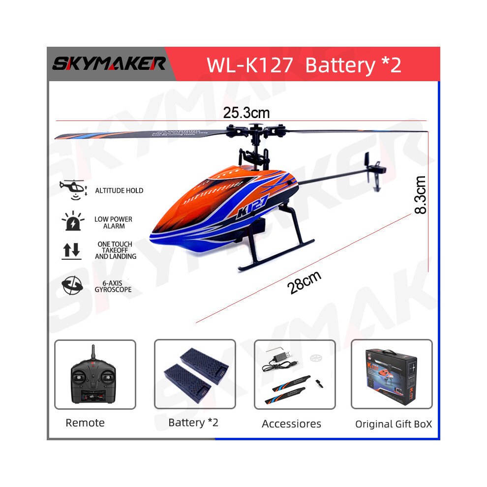 Maxpower (Wl-K127-2B) Wltoys Rc Helicopters K200 K127 2.4Ghz 4Ch 6-Aixs Gyroscope Fixed Height Single Blade Propellor Gyro
